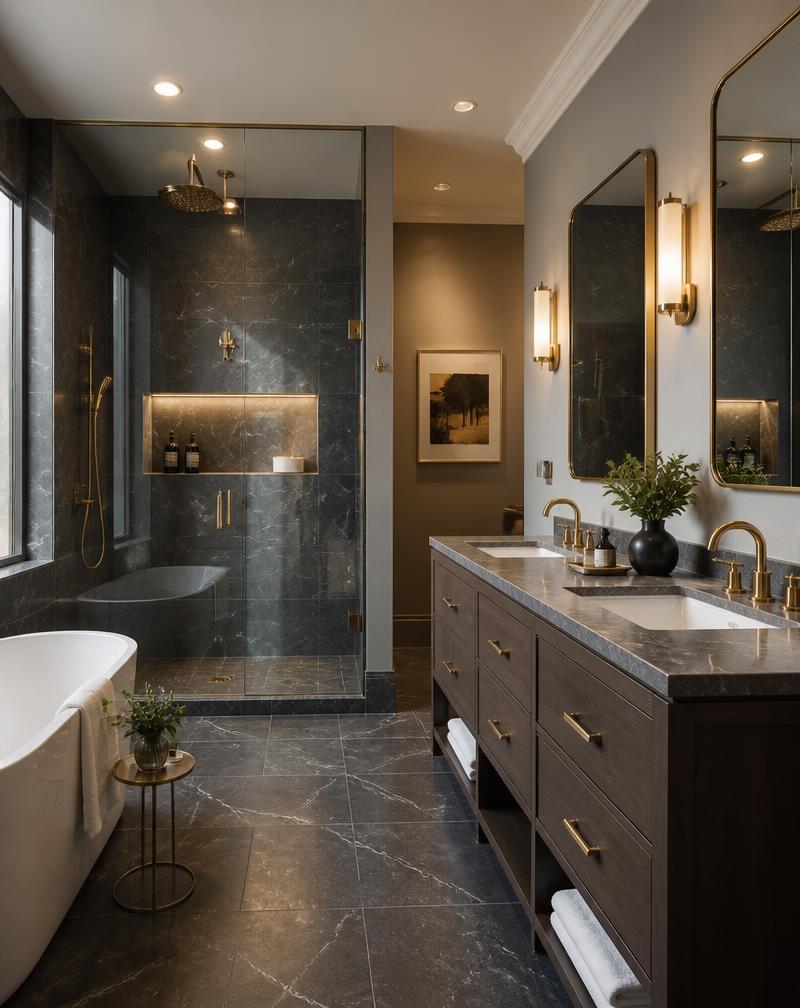 Dark Marble Bath
